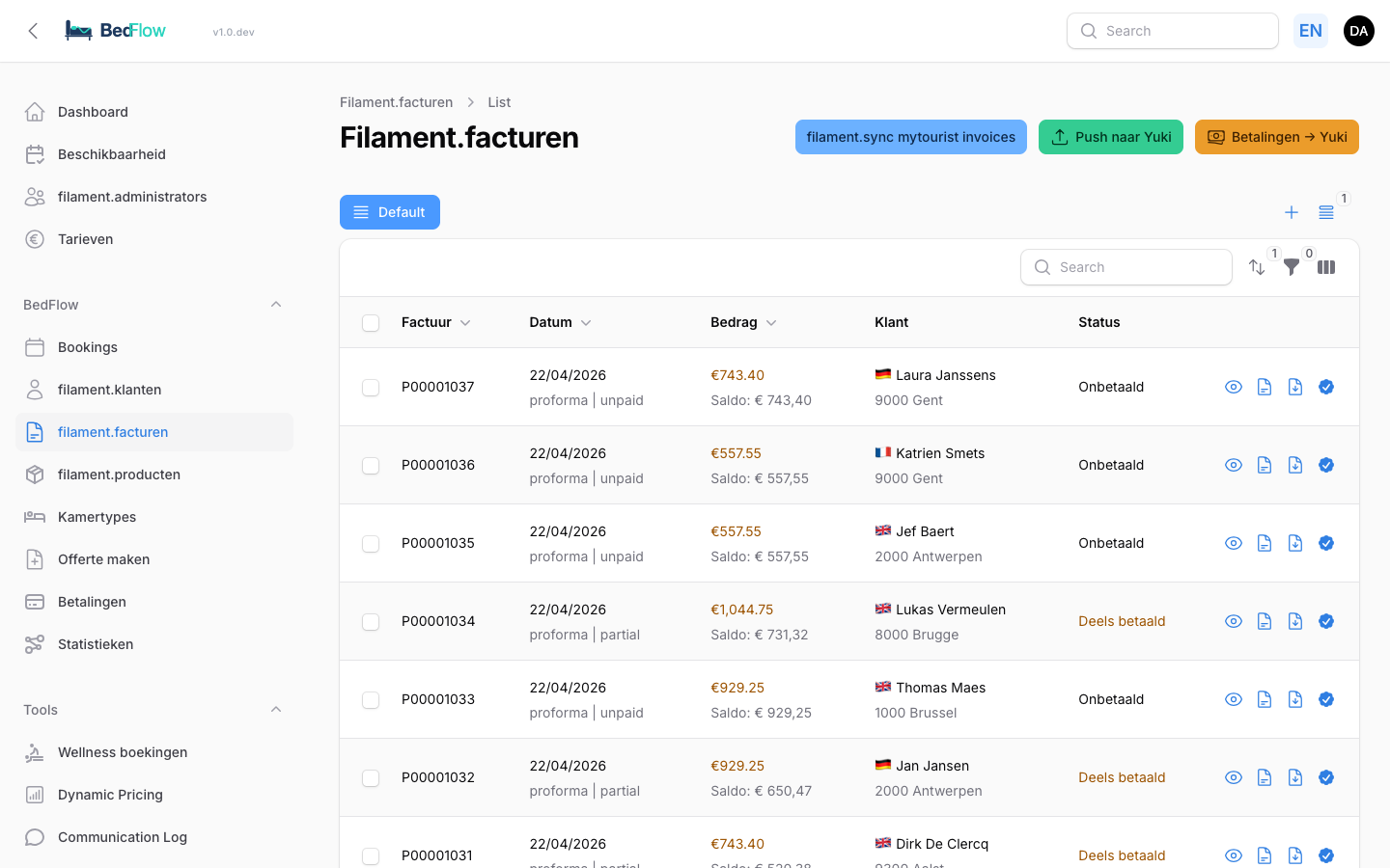 Invoicing — proforma, final, PDF, UBL