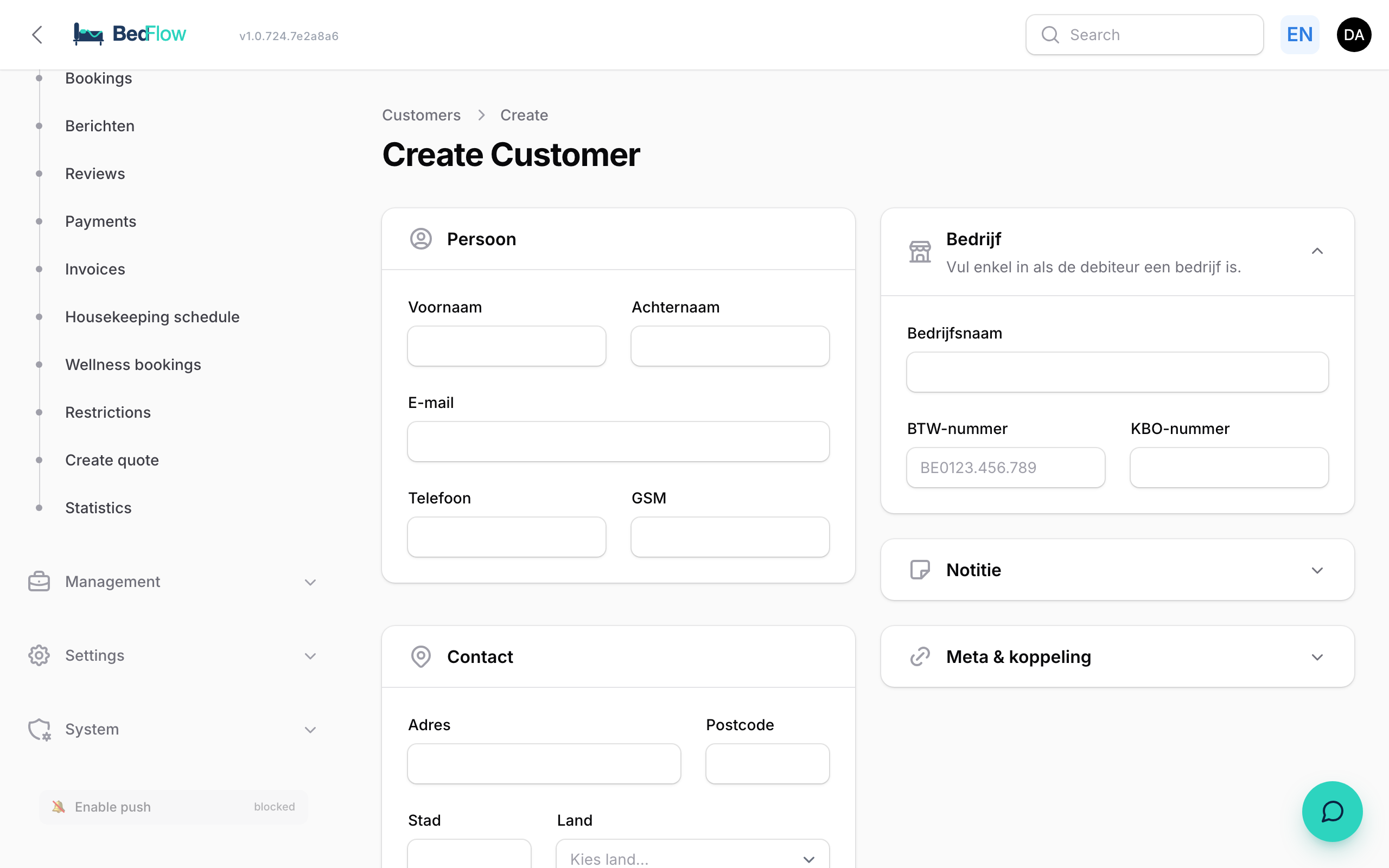 New debtor — form