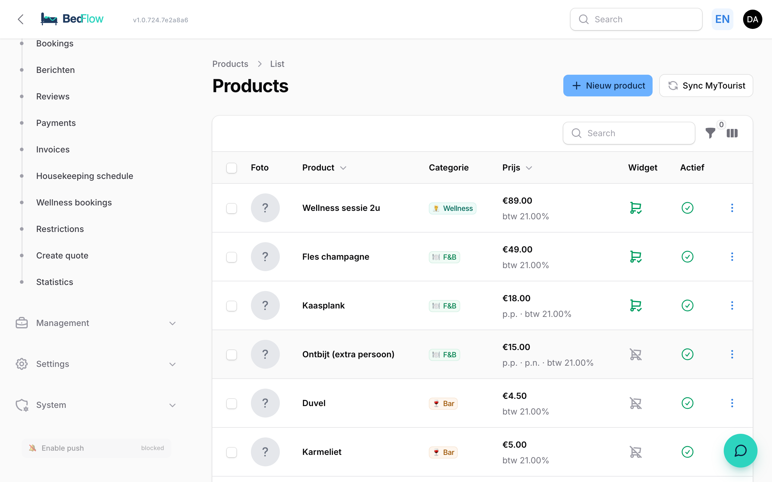 Managing products & extras