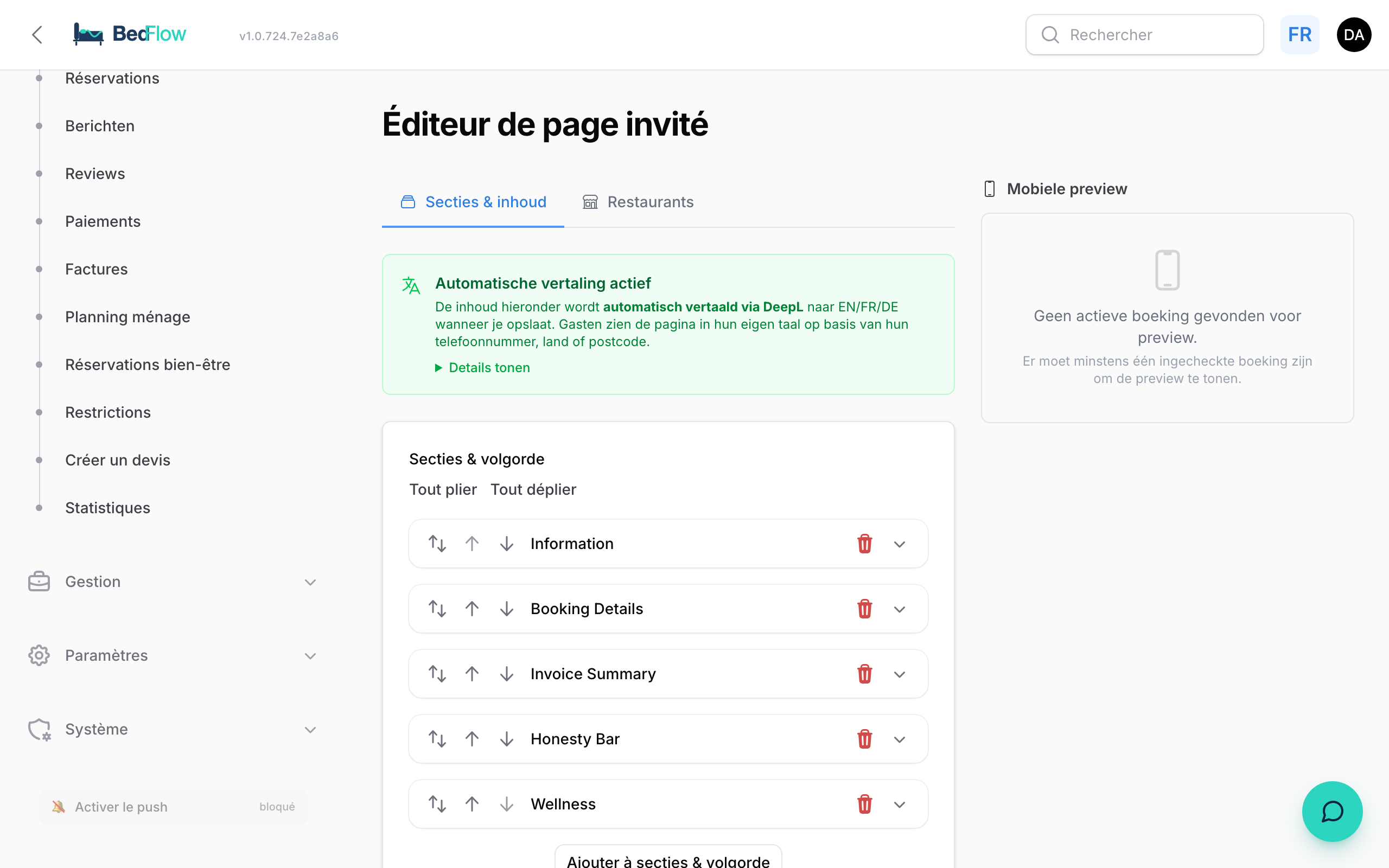 Éditeur de page client