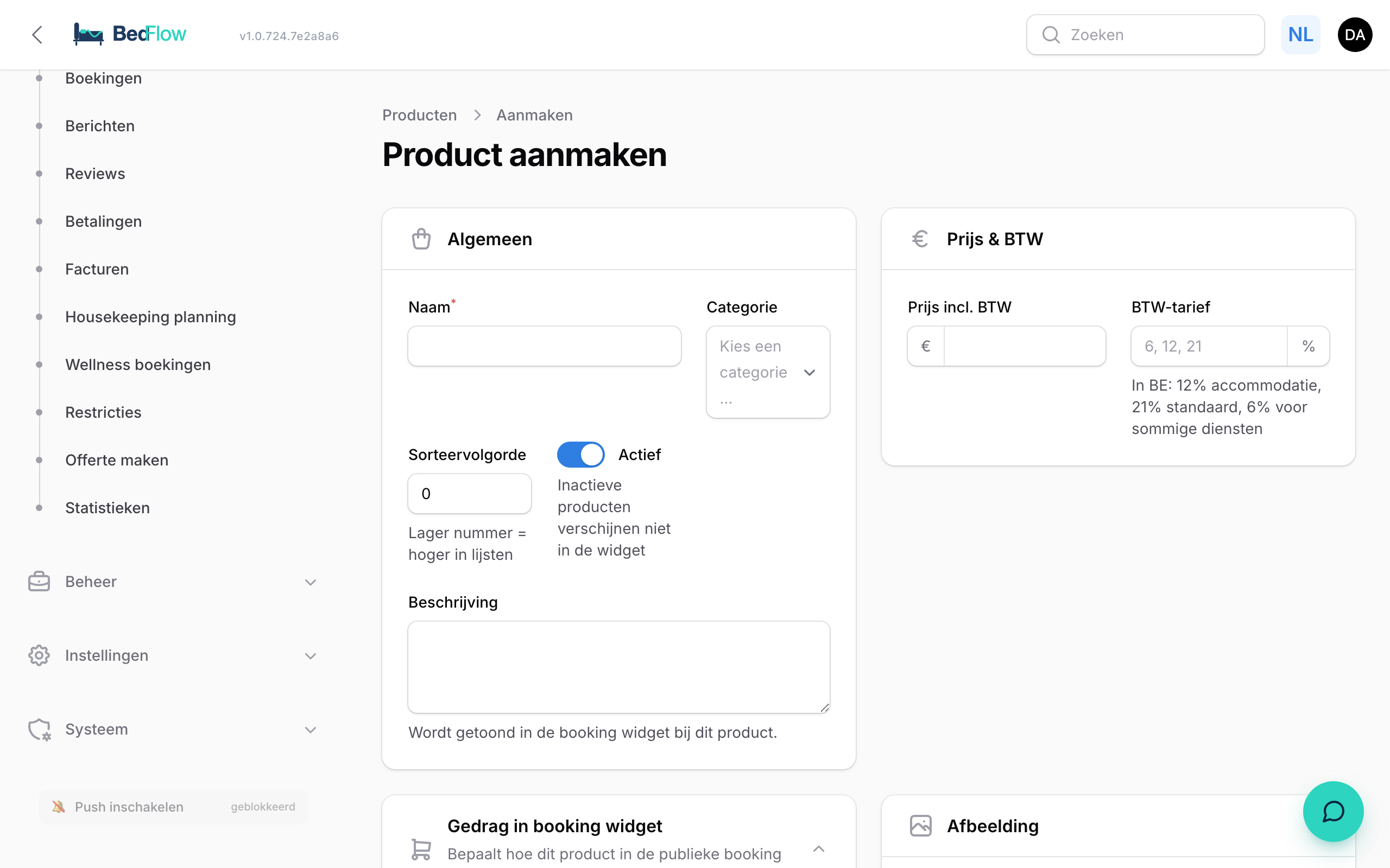 Nieuw product aanmaken — formulier