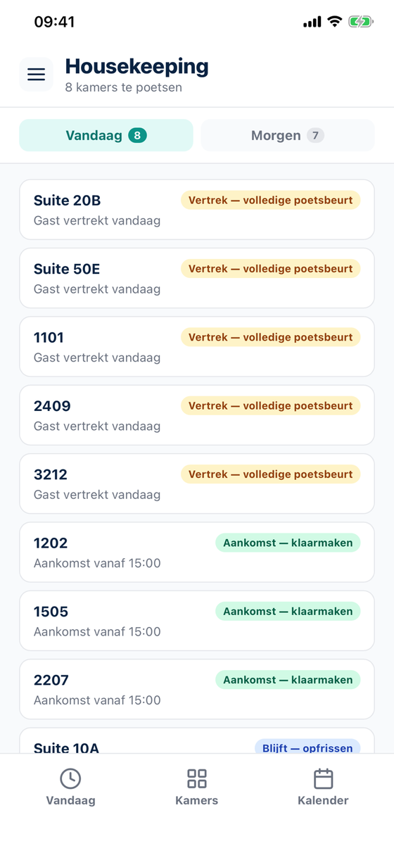 Housekeeping — vandaag en morgen