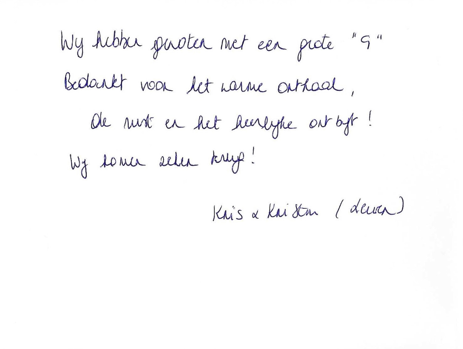 Pagina uit het gastenboek