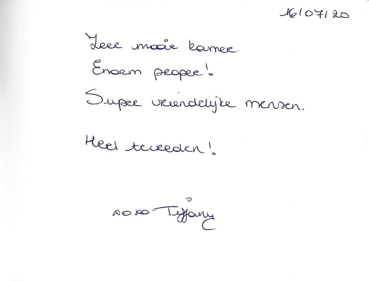 Pagina uit het gastenboek