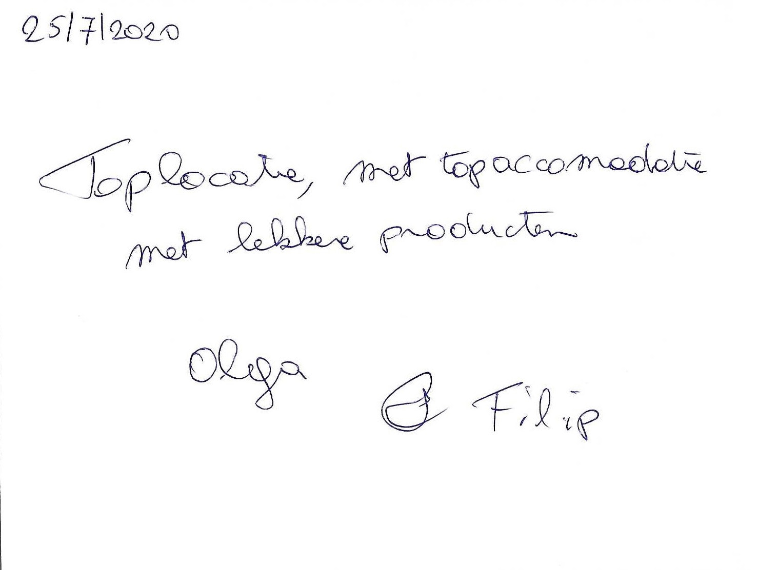 Pagina uit het gastenboek