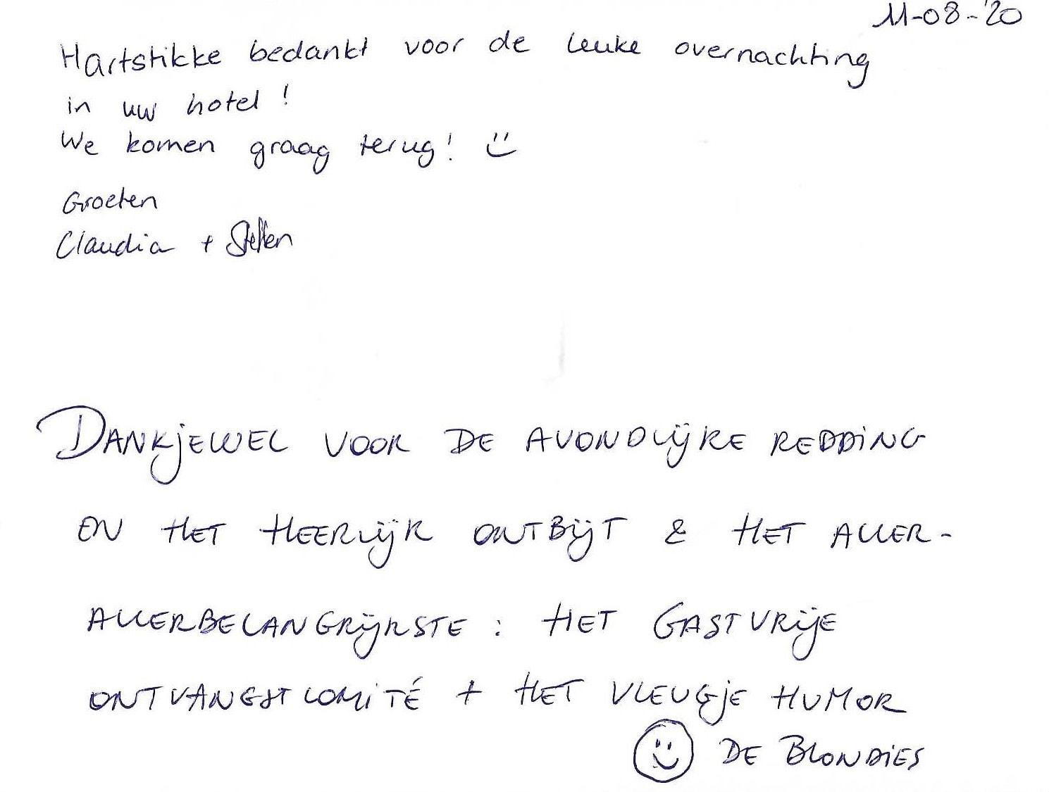 Pagina uit het gastenboek