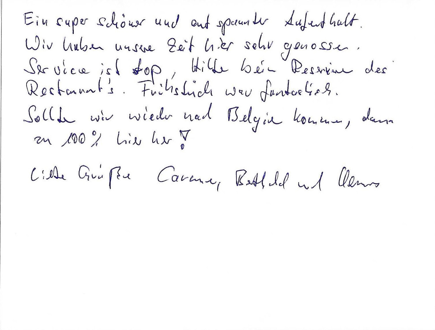 Pagina uit het gastenboek