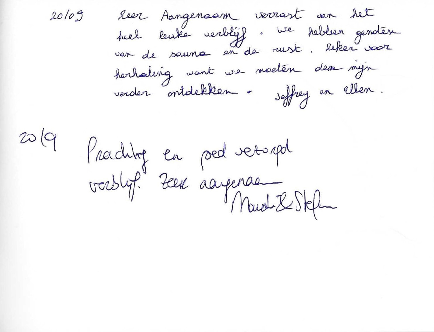 Pagina uit het gastenboek