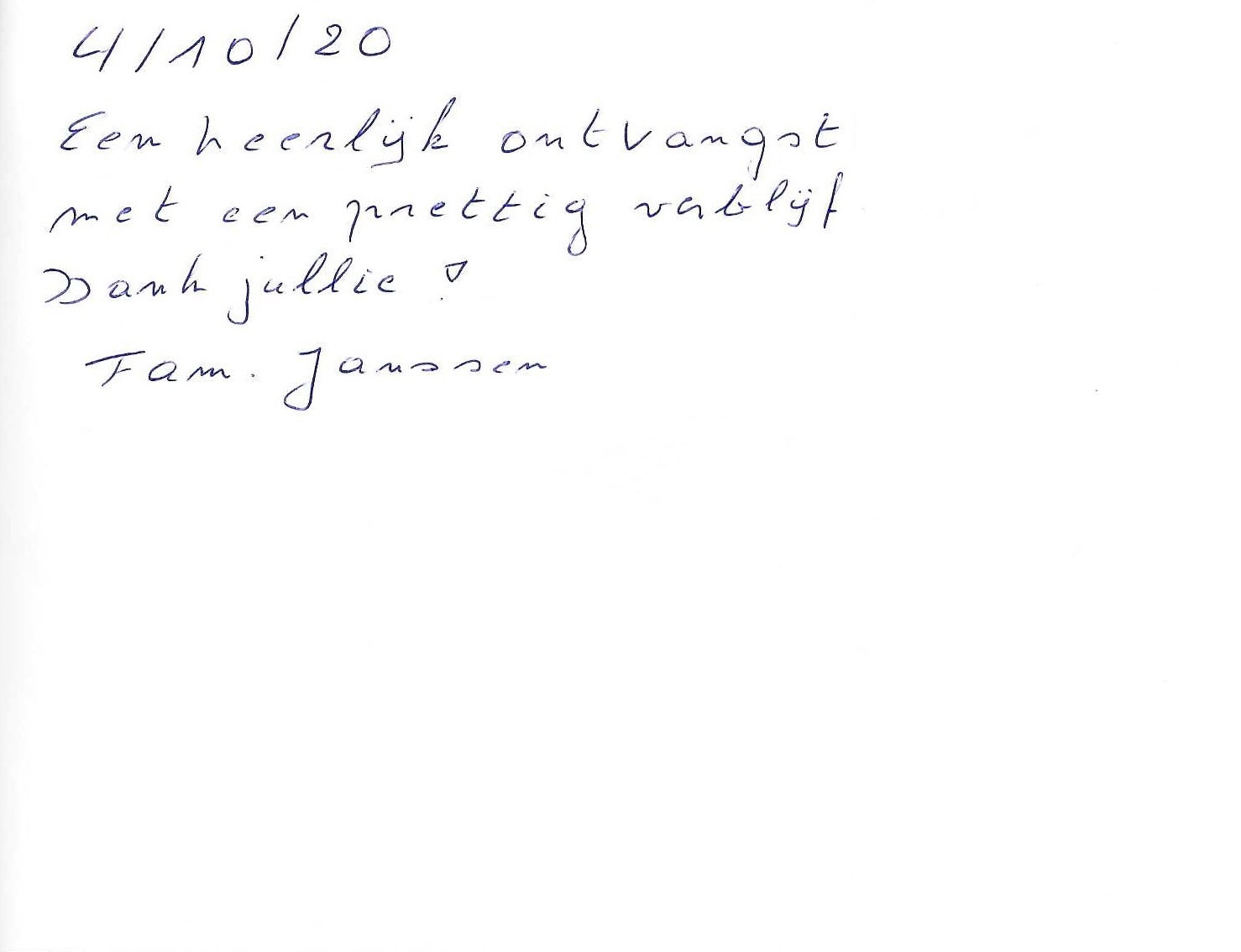 Pagina uit het gastenboek
