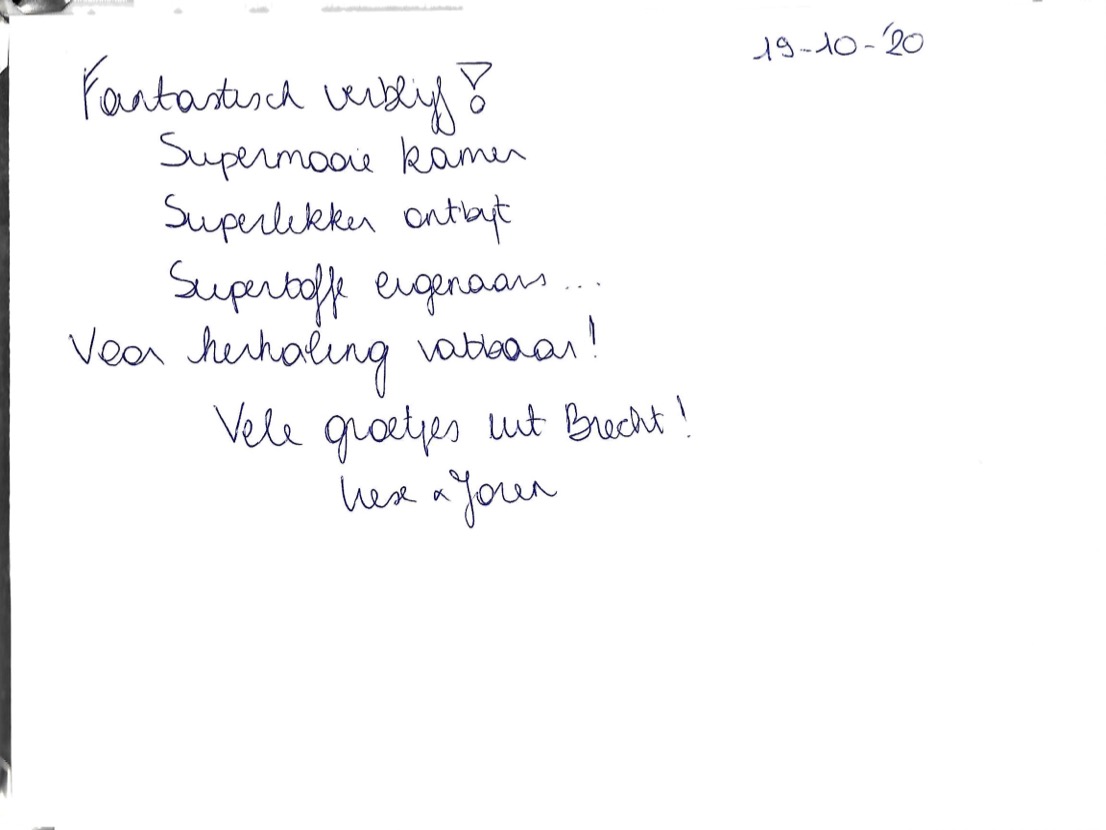 Pagina uit het gastenboek