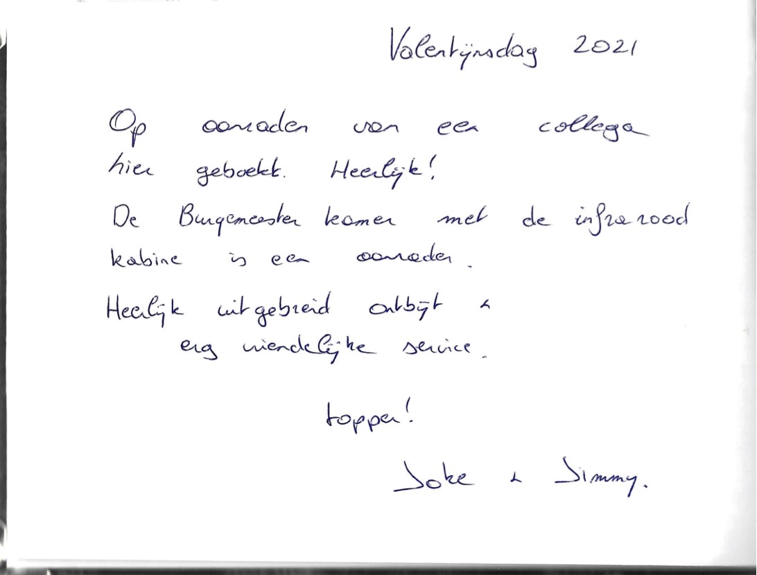 Pagina uit het gastenboek