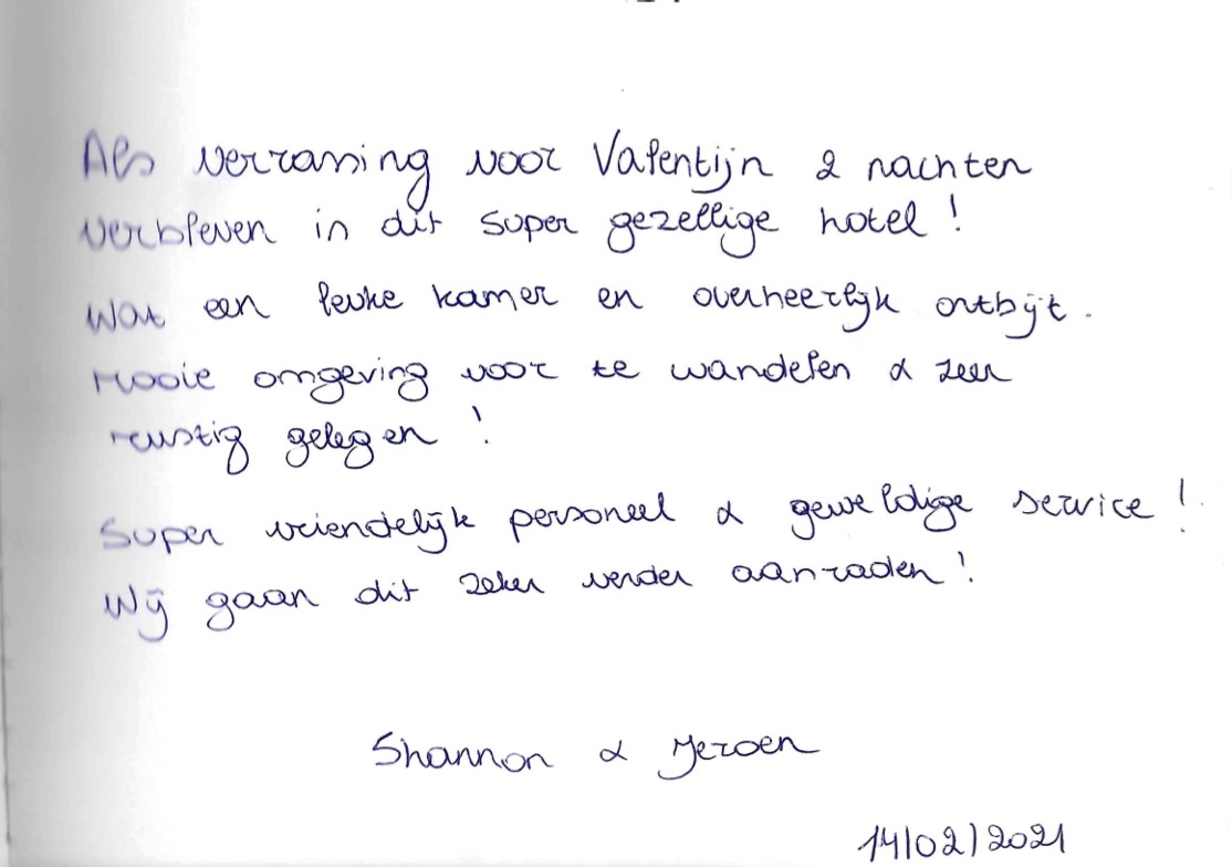 Pagina uit het gastenboek