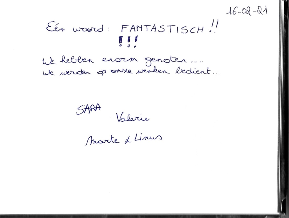 Pagina uit het gastenboek