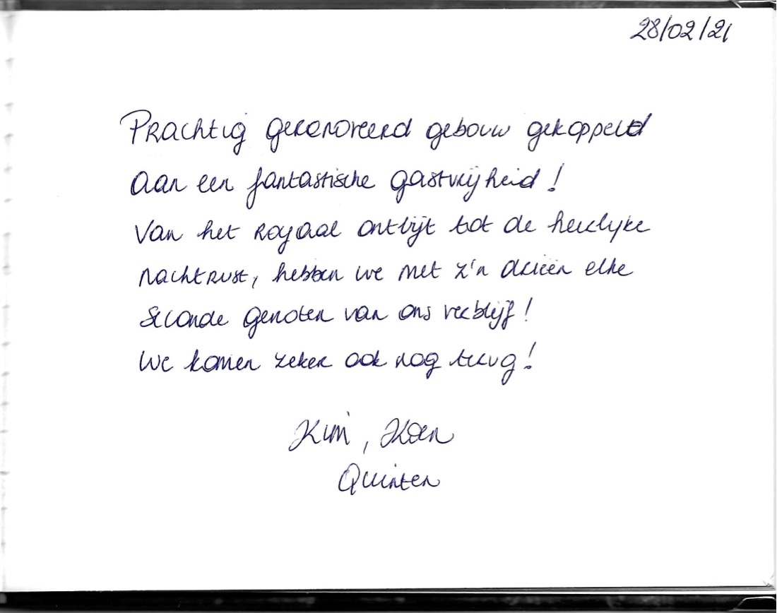 Pagina uit het gastenboek