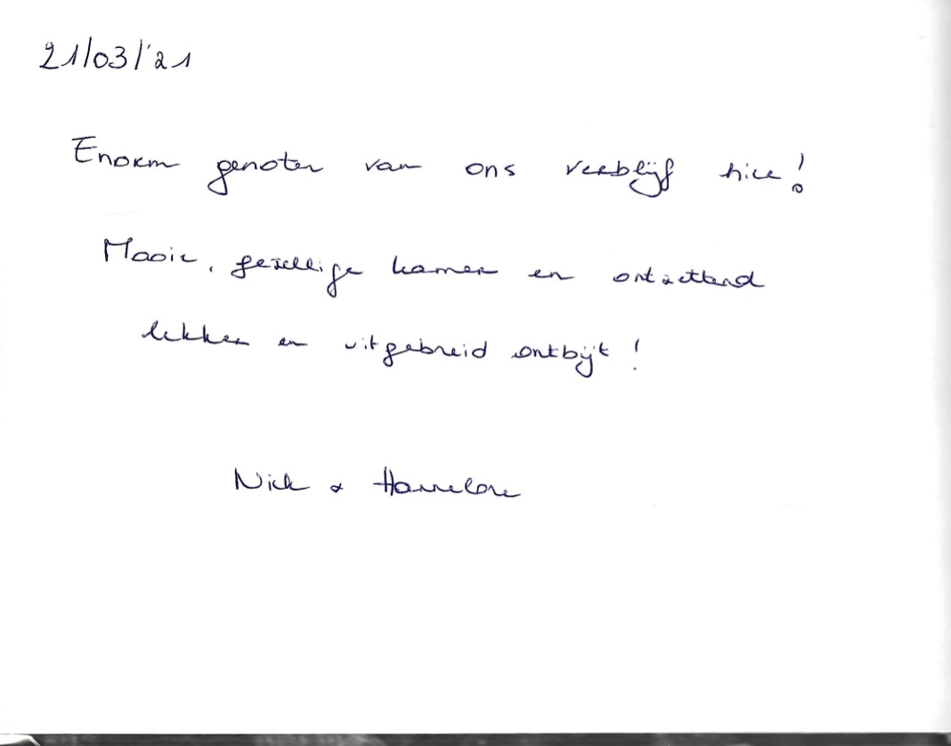 Pagina uit het gastenboek