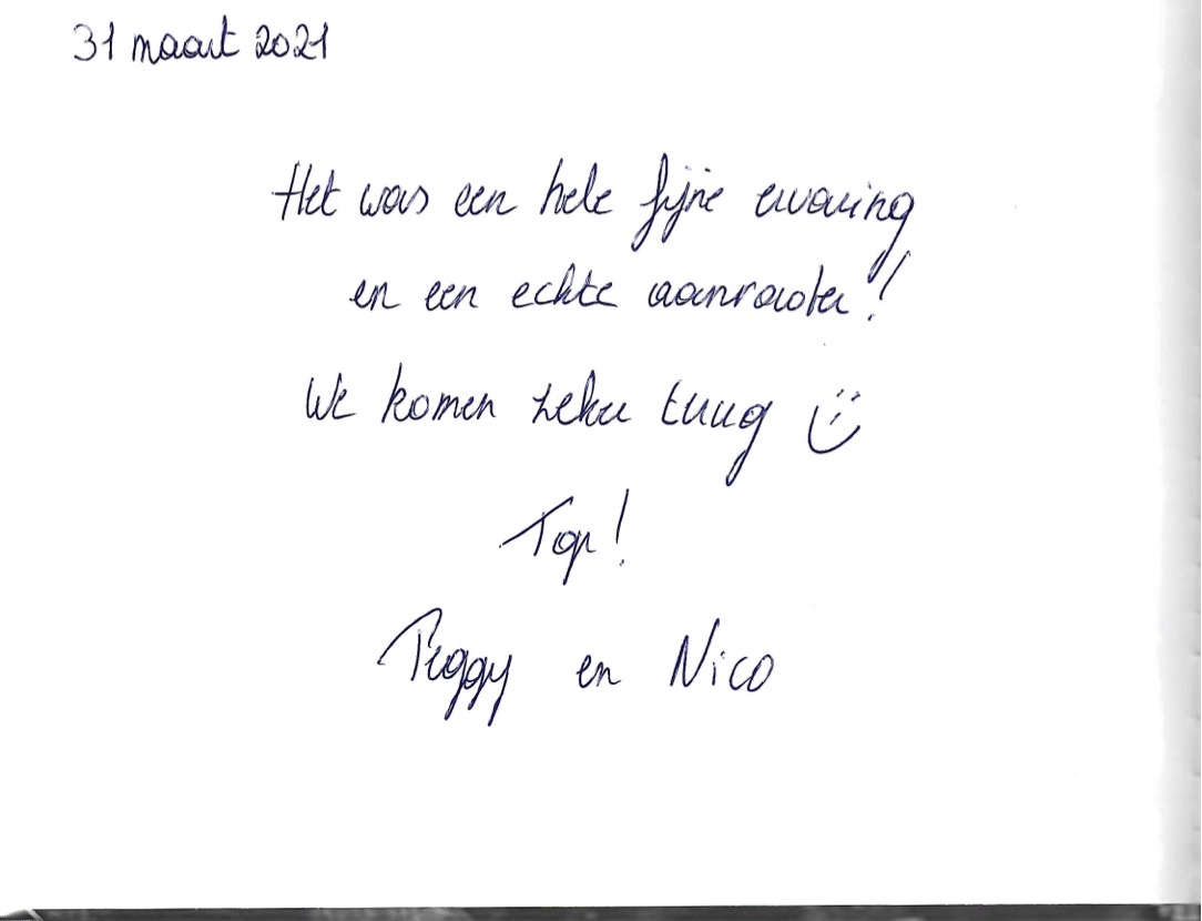 Pagina uit het gastenboek
