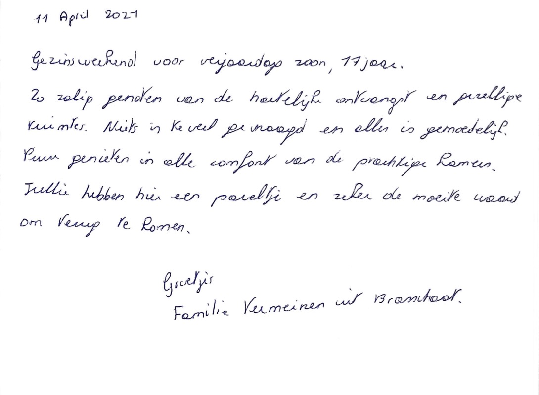 Pagina uit het gastenboek