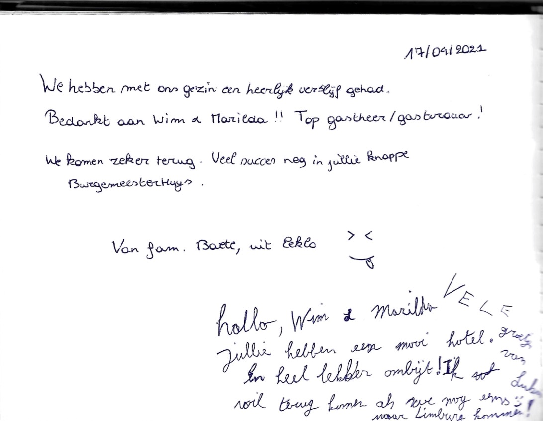 Pagina uit het gastenboek
