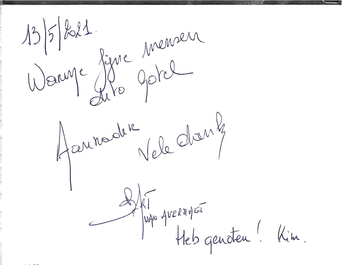 Pagina uit het gastenboek