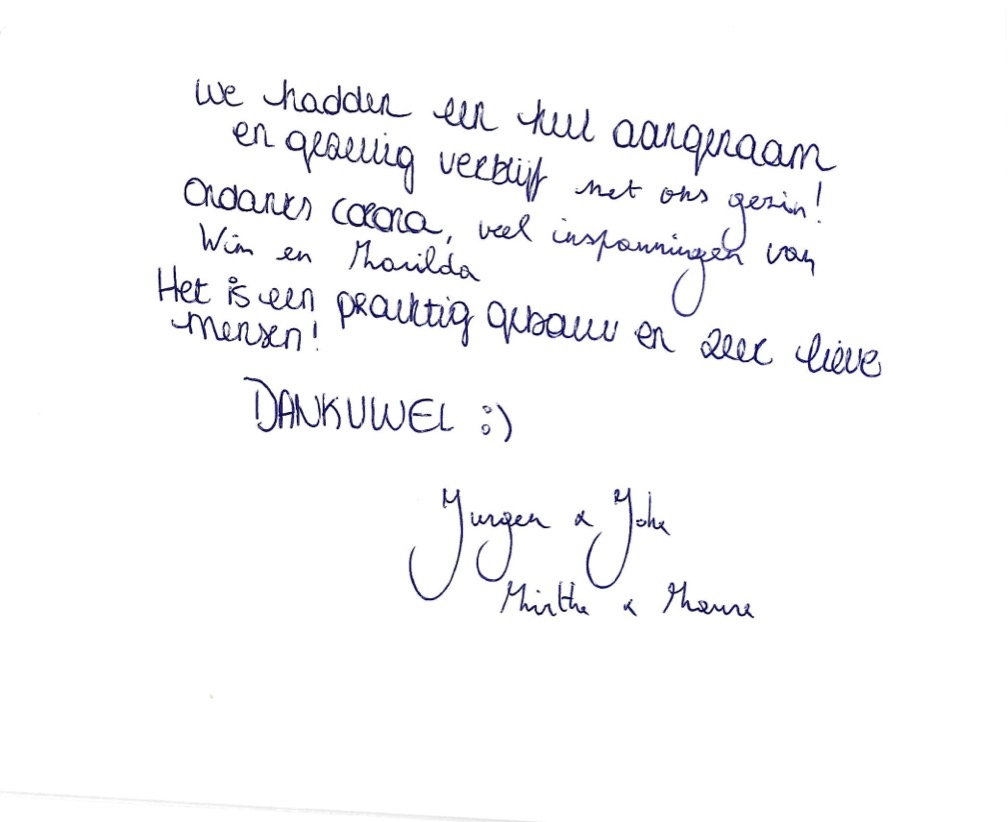 Pagina uit het gastenboek