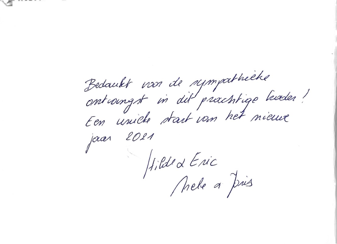 Pagina uit het gastenboek