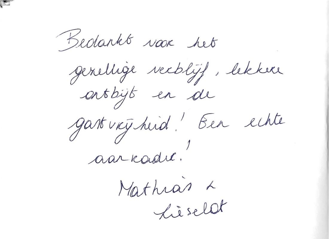 Pagina uit het gastenboek