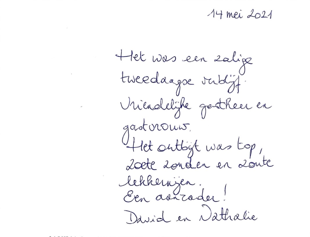 Pagina uit het gastenboek