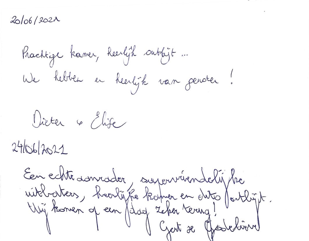 Pagina uit het gastenboek