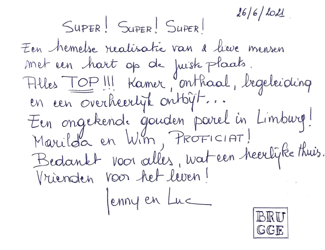 Pagina uit het gastenboek