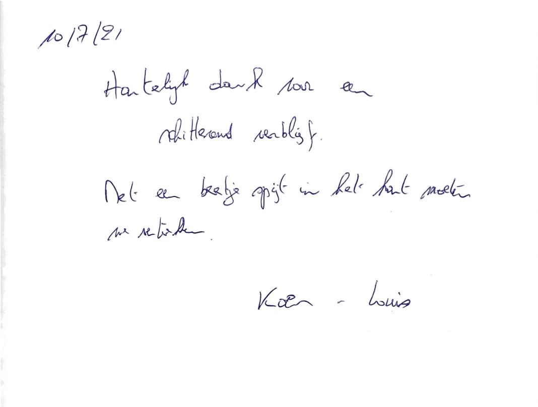 Pagina uit het gastenboek