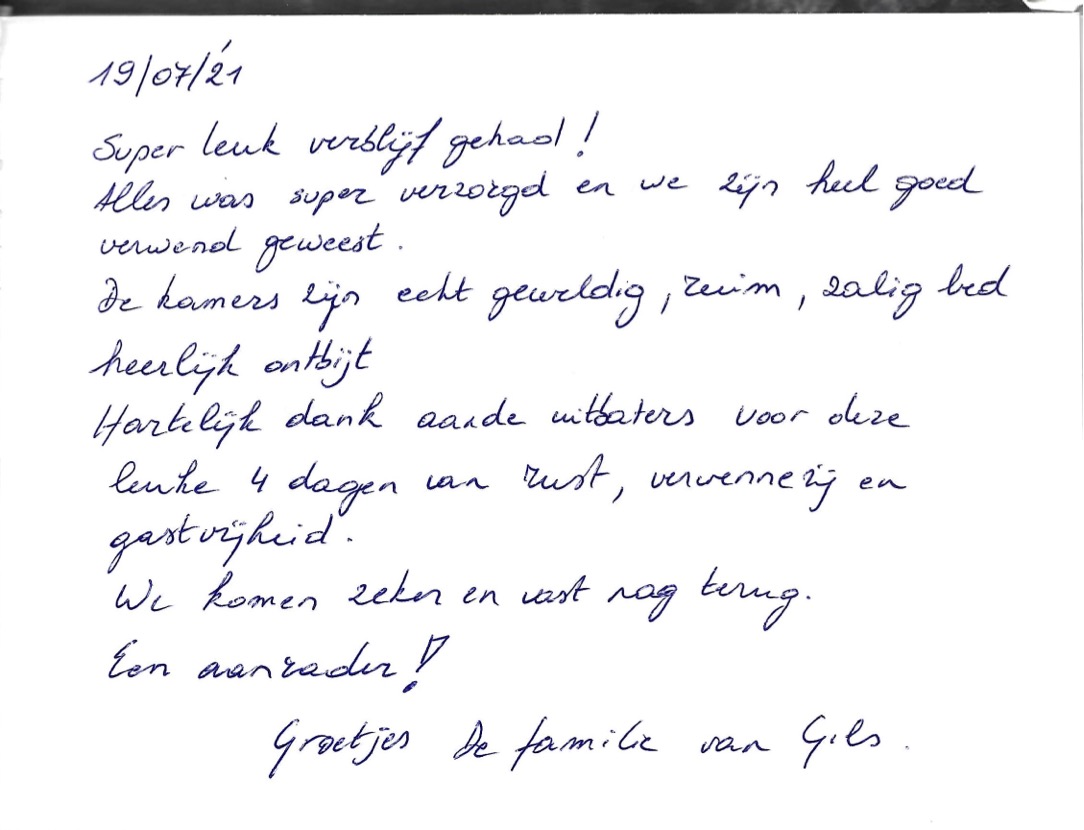 Pagina uit het gastenboek