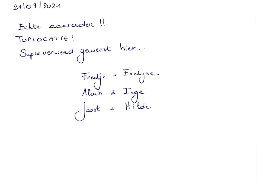 Pagina uit het gastenboek
