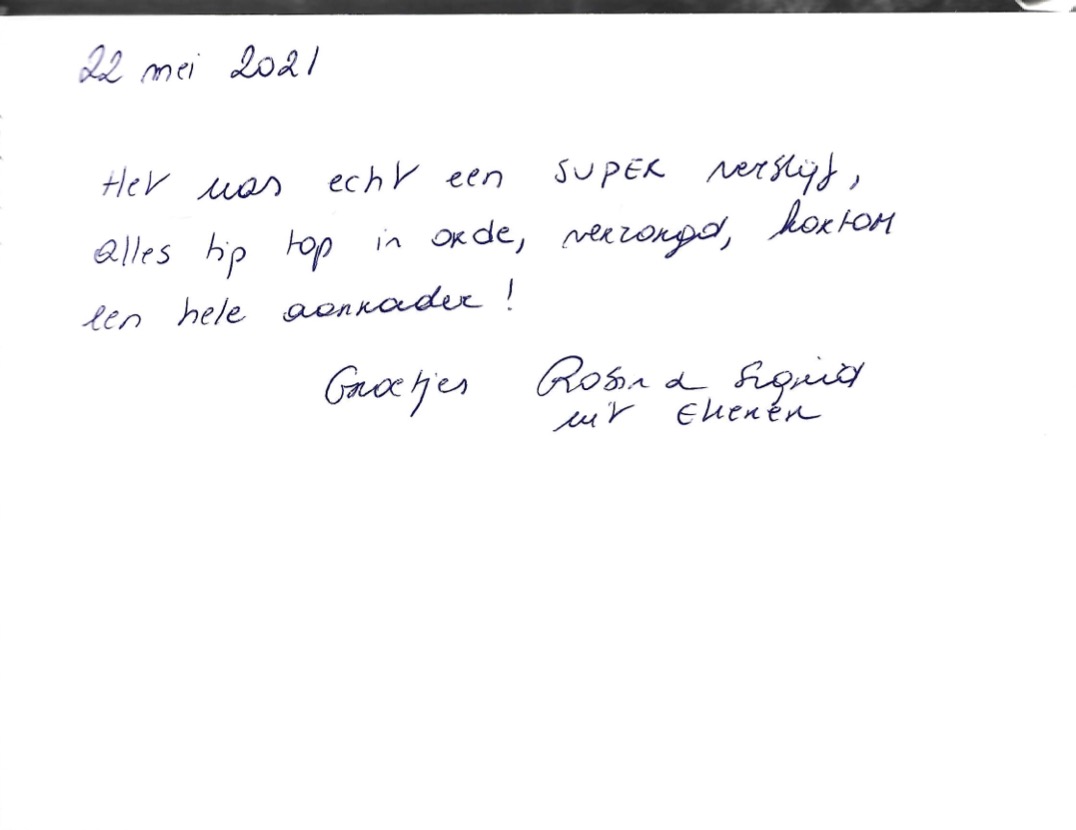 Pagina uit het gastenboek