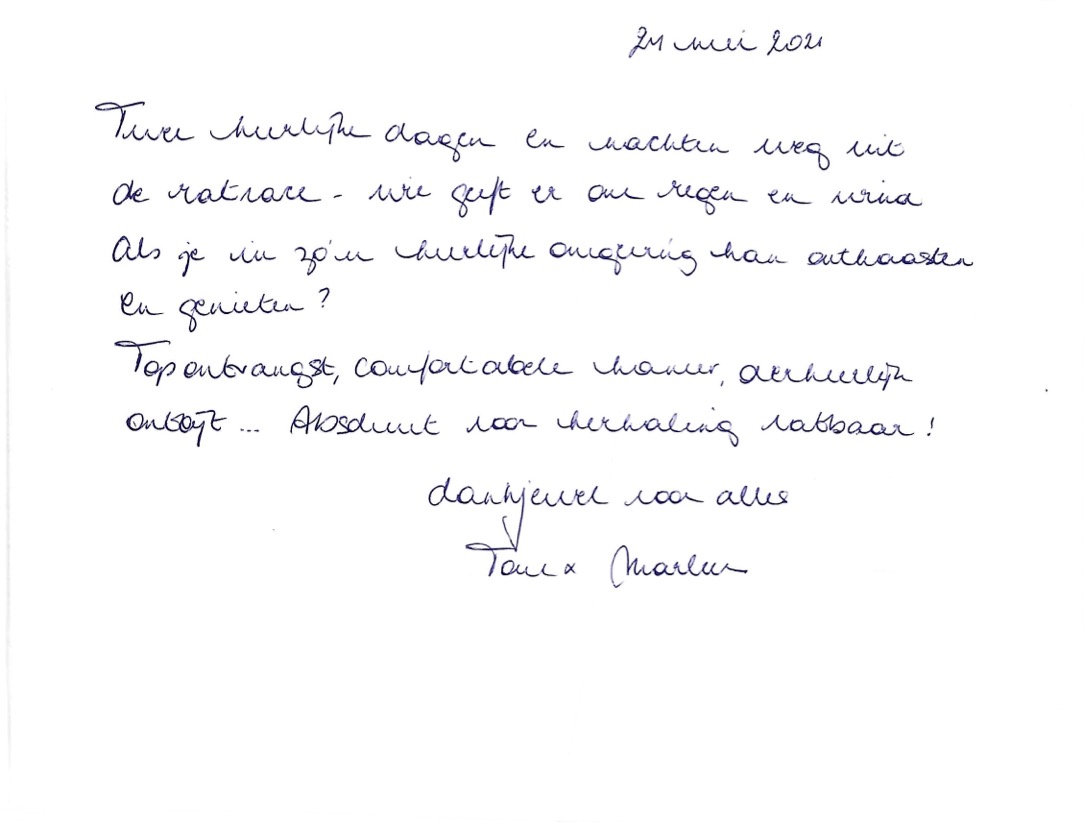 Pagina uit het gastenboek