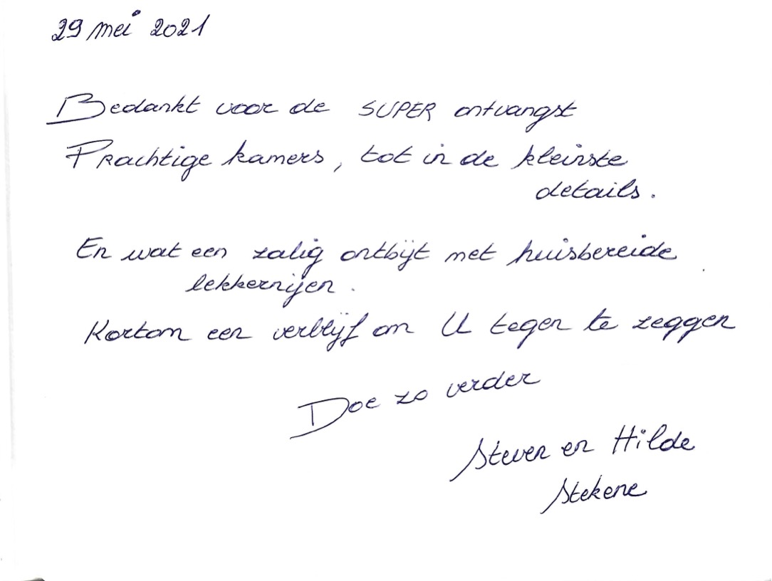 Pagina uit het gastenboek