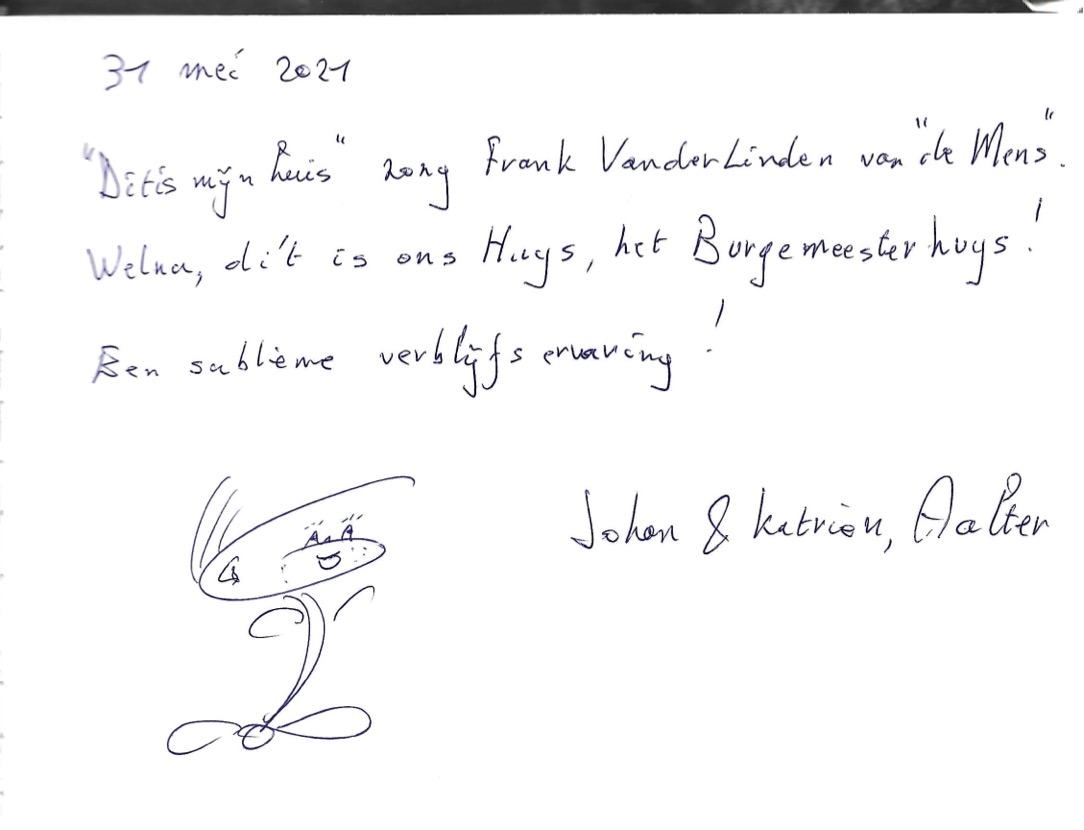 Pagina uit het gastenboek