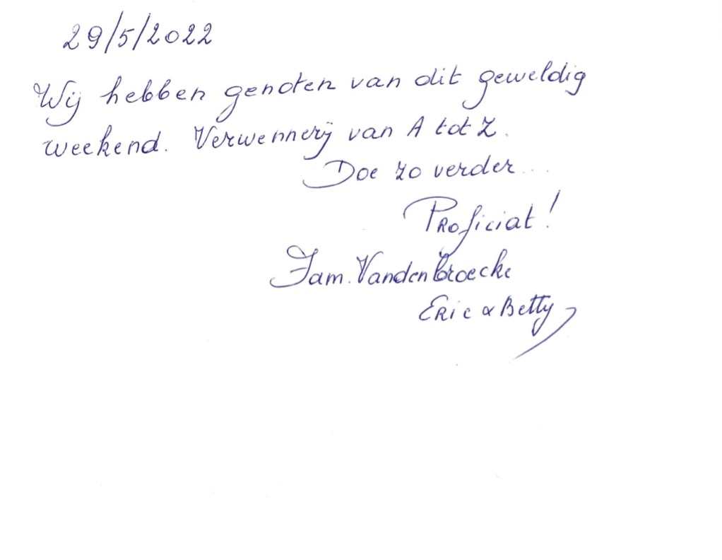 Pagina uit het gastenboek