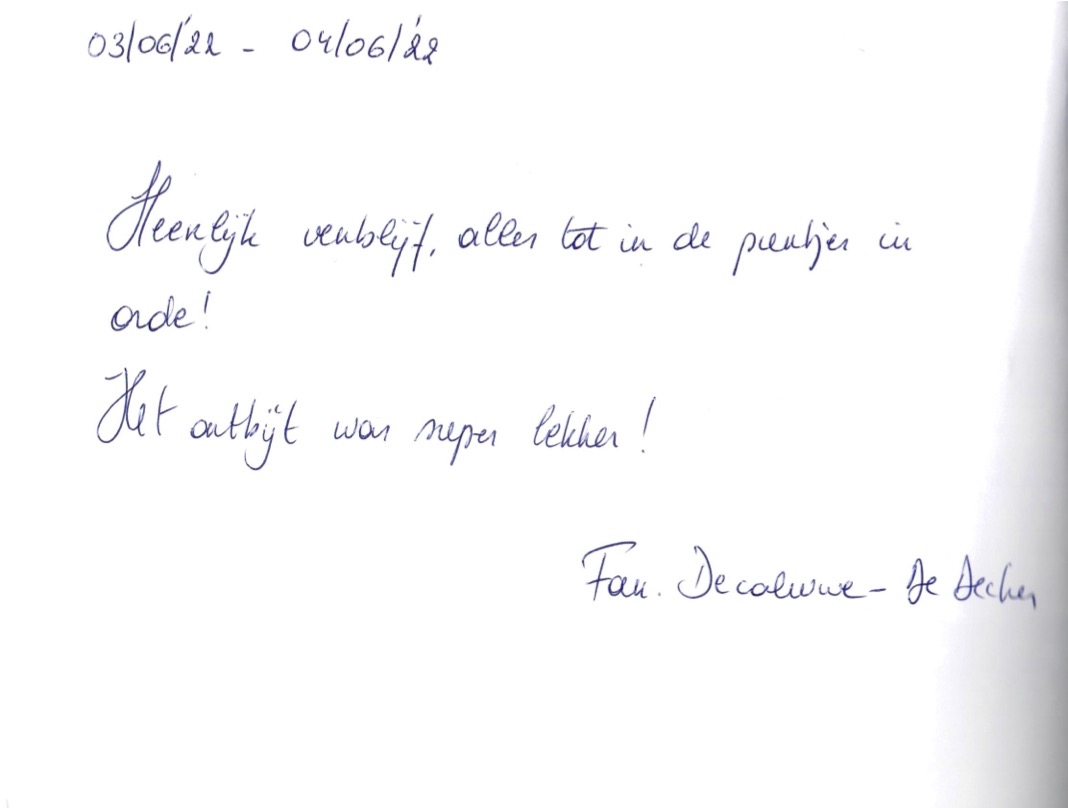 Pagina uit het gastenboek