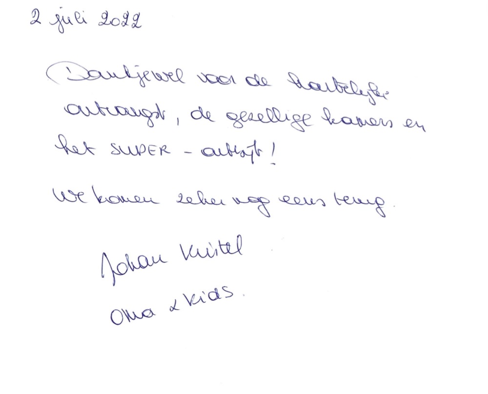 Pagina uit het gastenboek