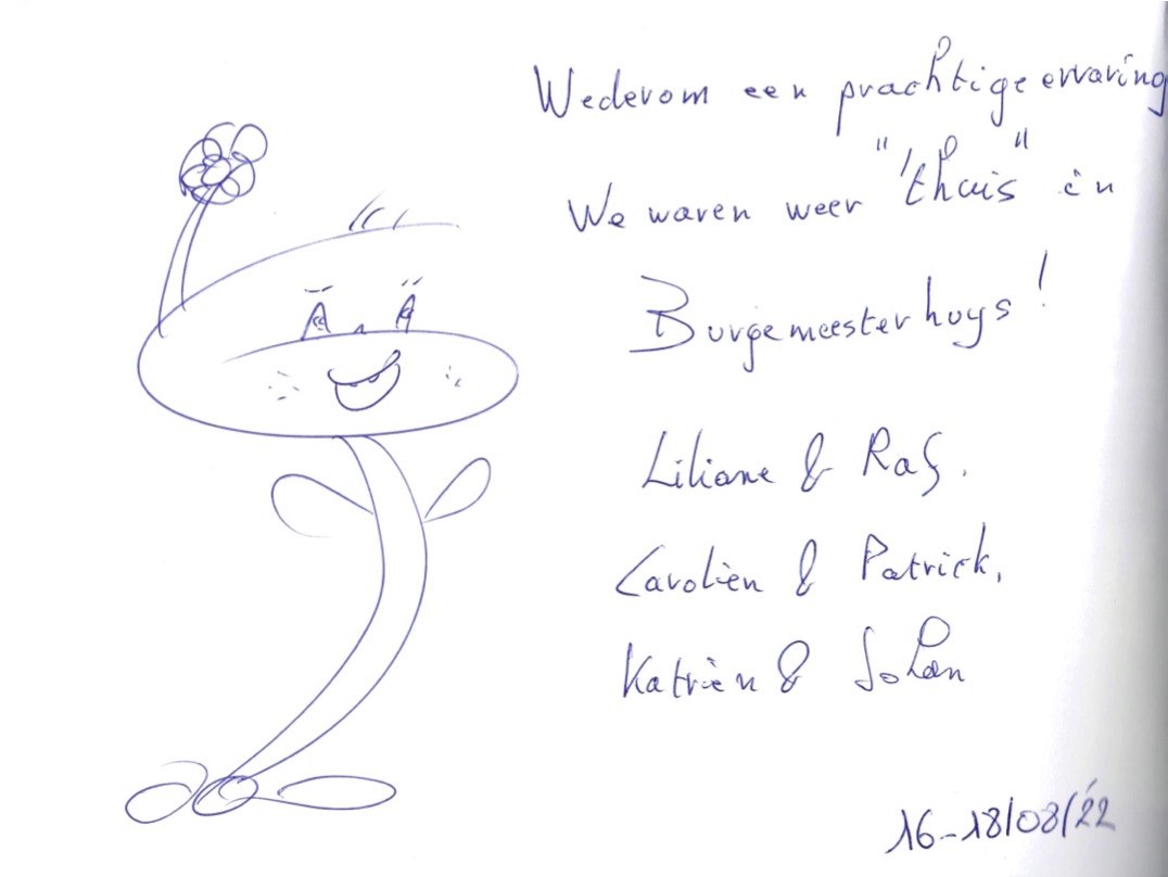 Pagina uit het gastenboek