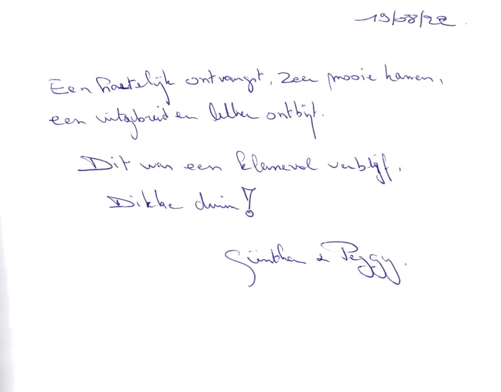 Pagina uit het gastenboek