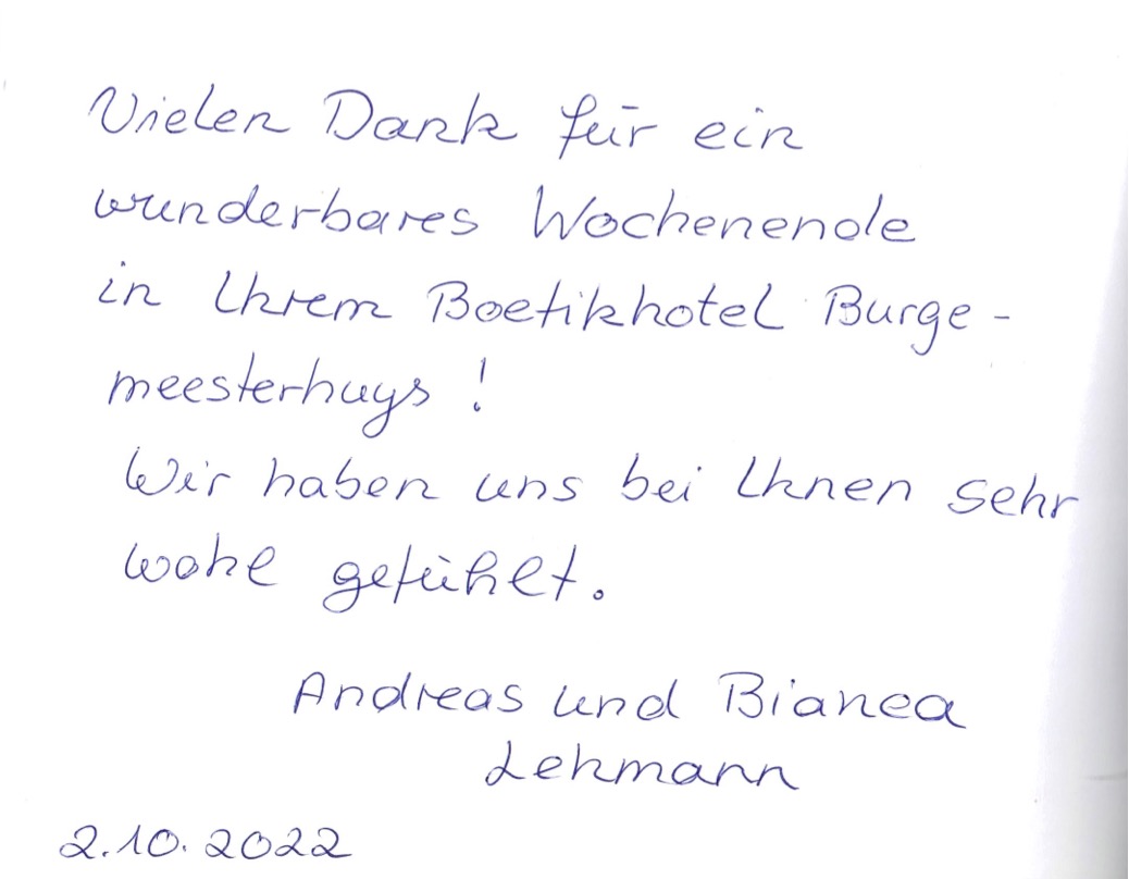 Pagina uit het gastenboek