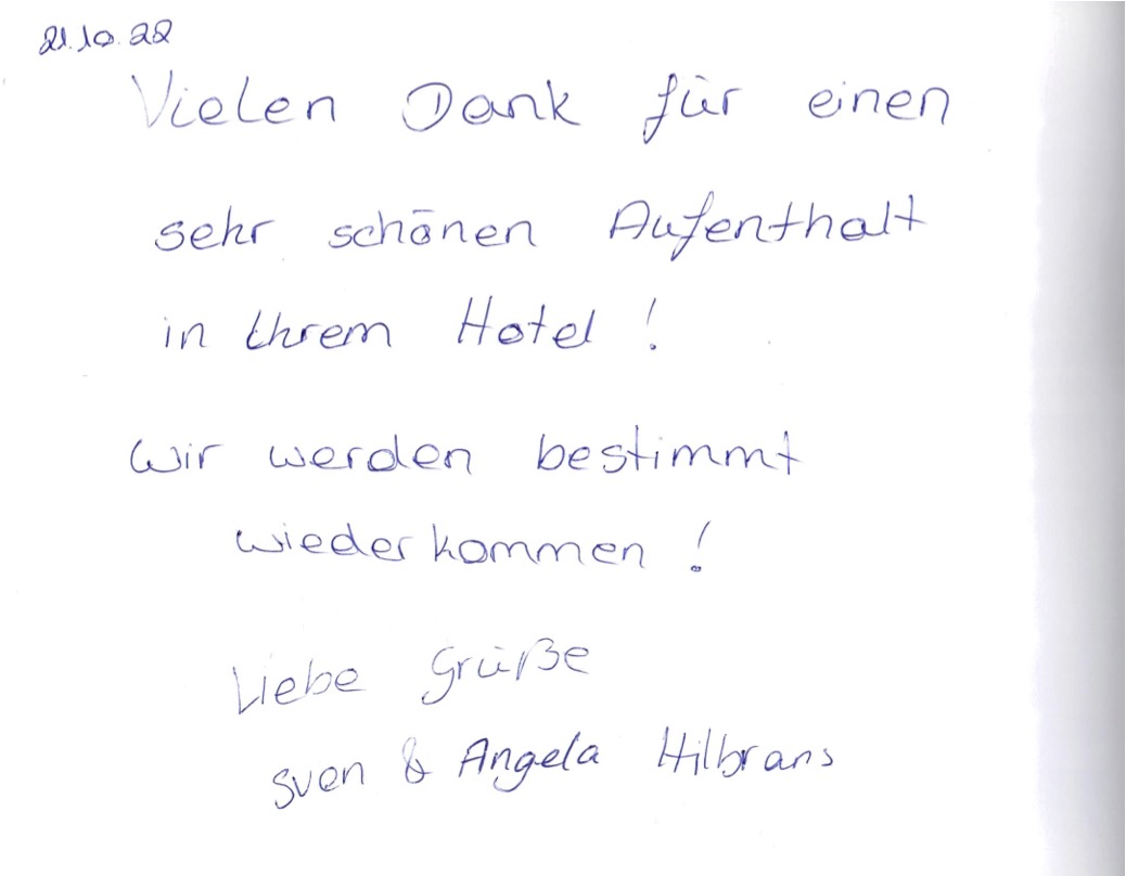 Pagina uit het gastenboek