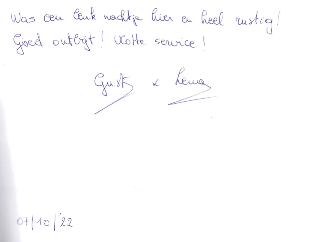 Pagina uit het gastenboek