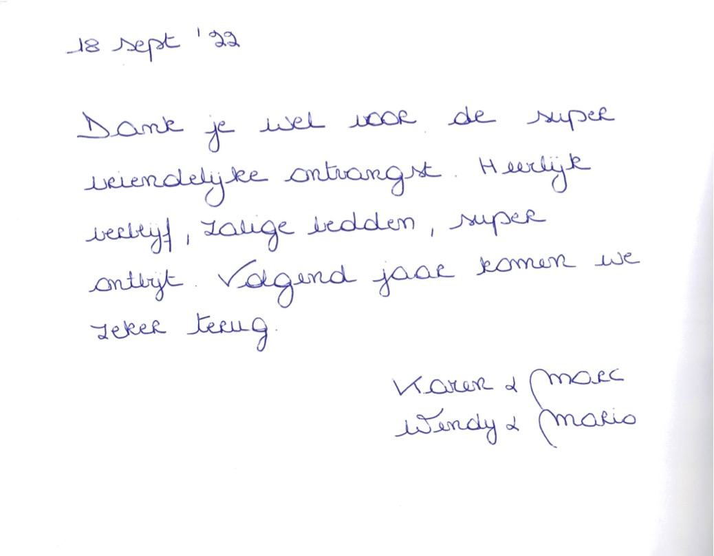 Pagina uit het gastenboek