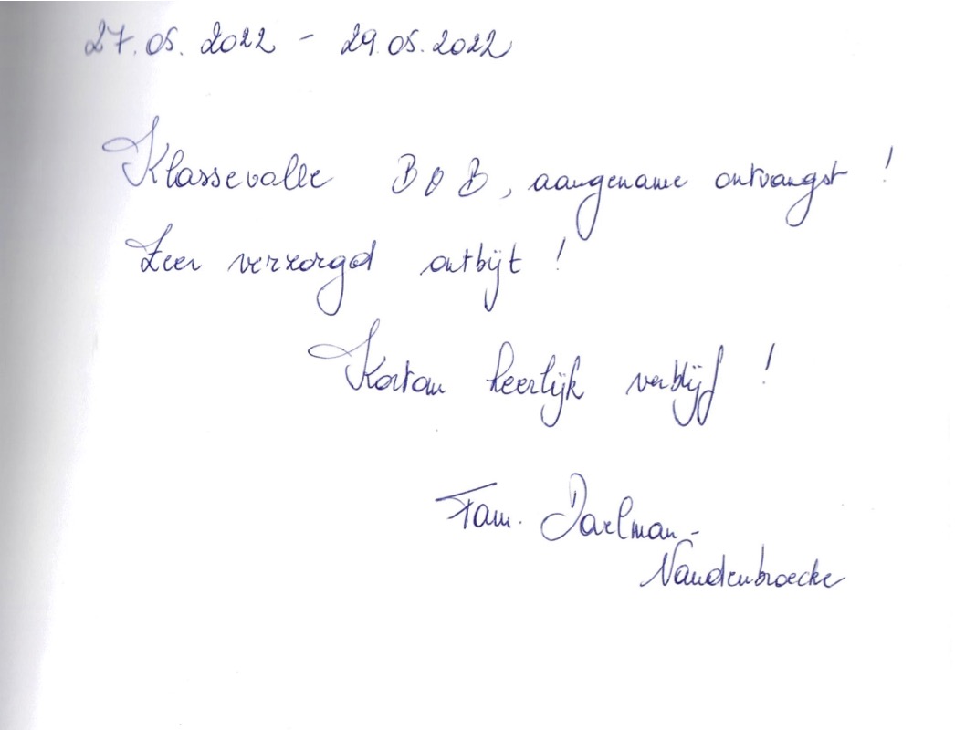 Pagina uit het gastenboek