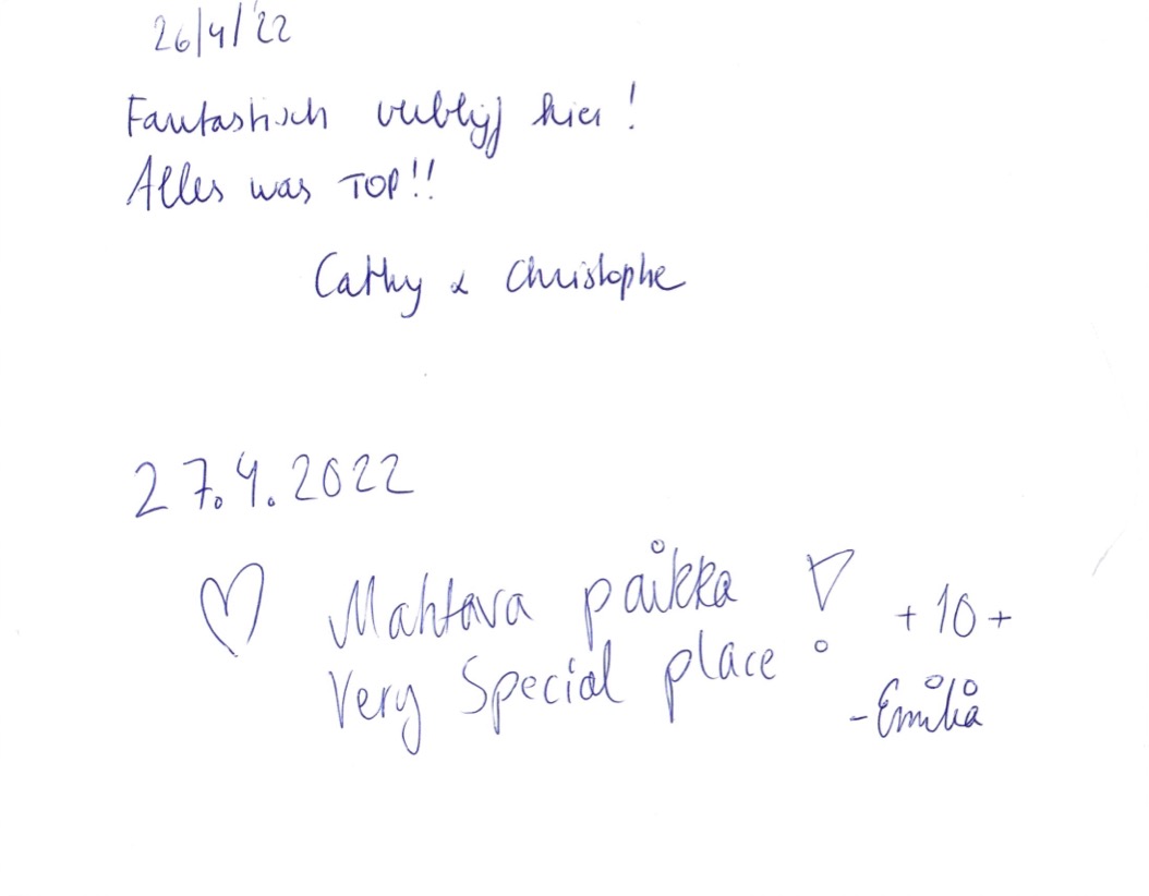 Pagina uit het gastenboek
