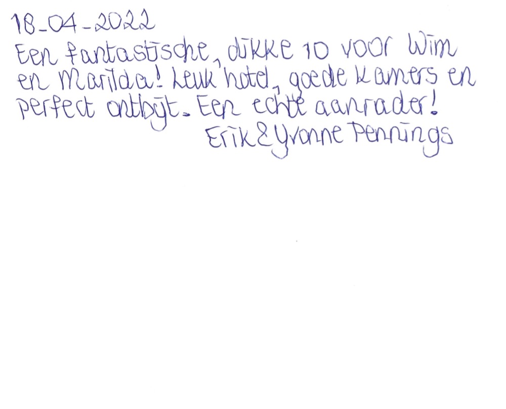 Pagina uit het gastenboek
