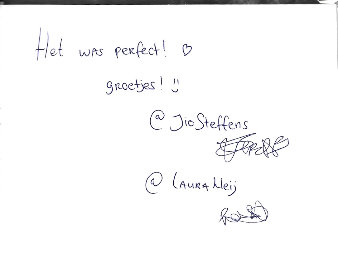 Pagina uit het gastenboek