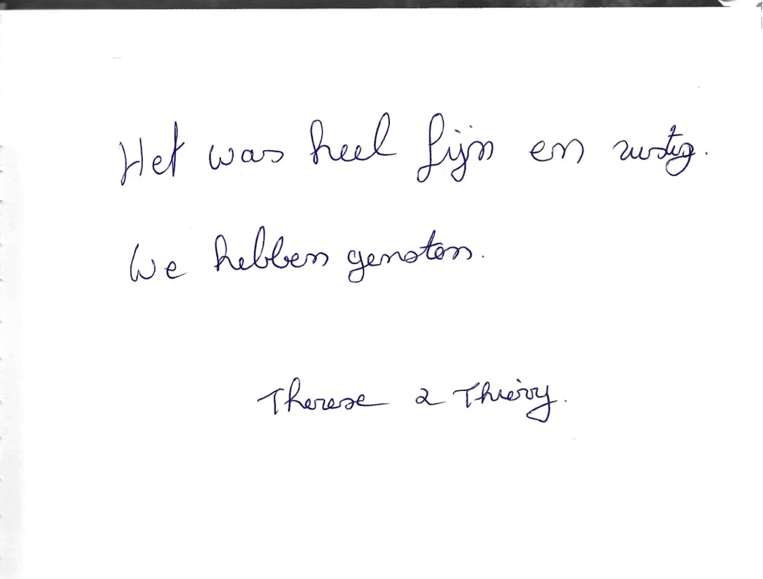 Pagina uit het gastenboek